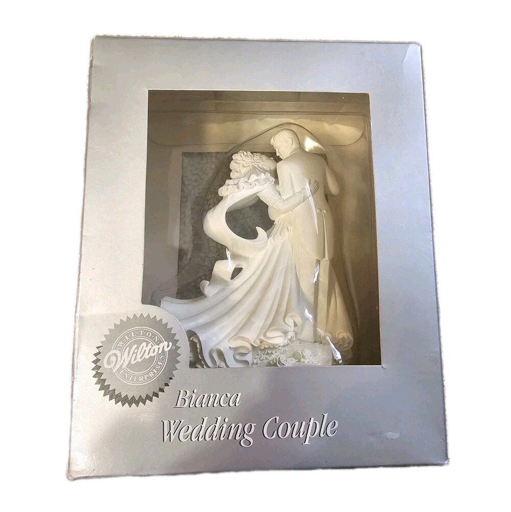 Wilton Bianca Wedding Couple Cake Topper 5" Resin Figurine New